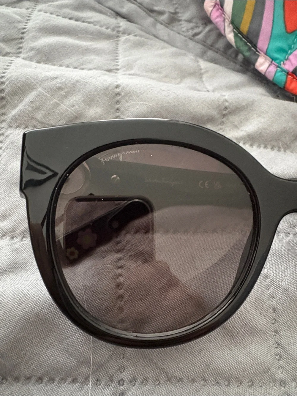 Salvatore Ferragamo Black Cat-Eye Sunglasses